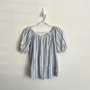 LOFT Striped Blue and White Women's Top XSP